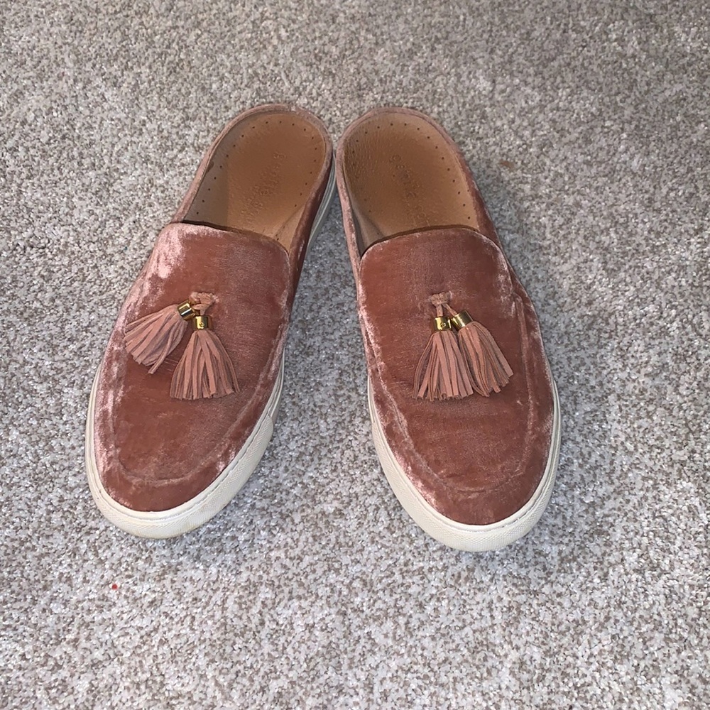 Gentle Souls by Kenneth Cole Pink Velvet Mules Sneaker Slides w/ Tassel size 10